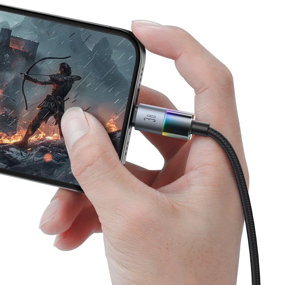Mcdodo – datový kabel (CA-8170) – s barevnými světly, USB-A na Lightning, 3A, 1,2m – černý - náhled 2