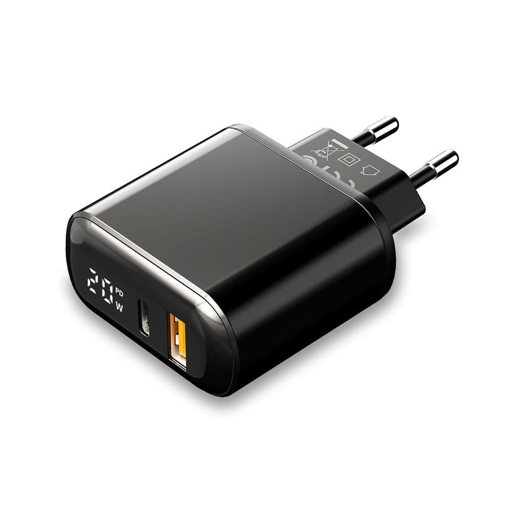 Mcdodo - nástěnná nabíječka Chocolate Series (CH-7170) - USB-C/A, 20W, digitální displej, PD + QC - černá - náhled 2