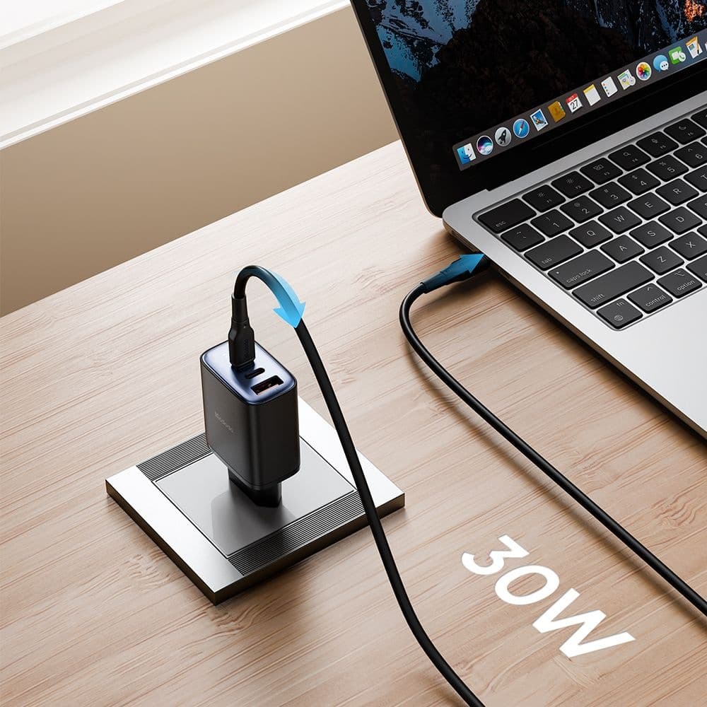 Mcdodo - nástěnná nabíječka (CH-2180) - 2x USB-C, 1x USB-A, 30W, rychlonabíječka, digitální displej - černá - náhled 2