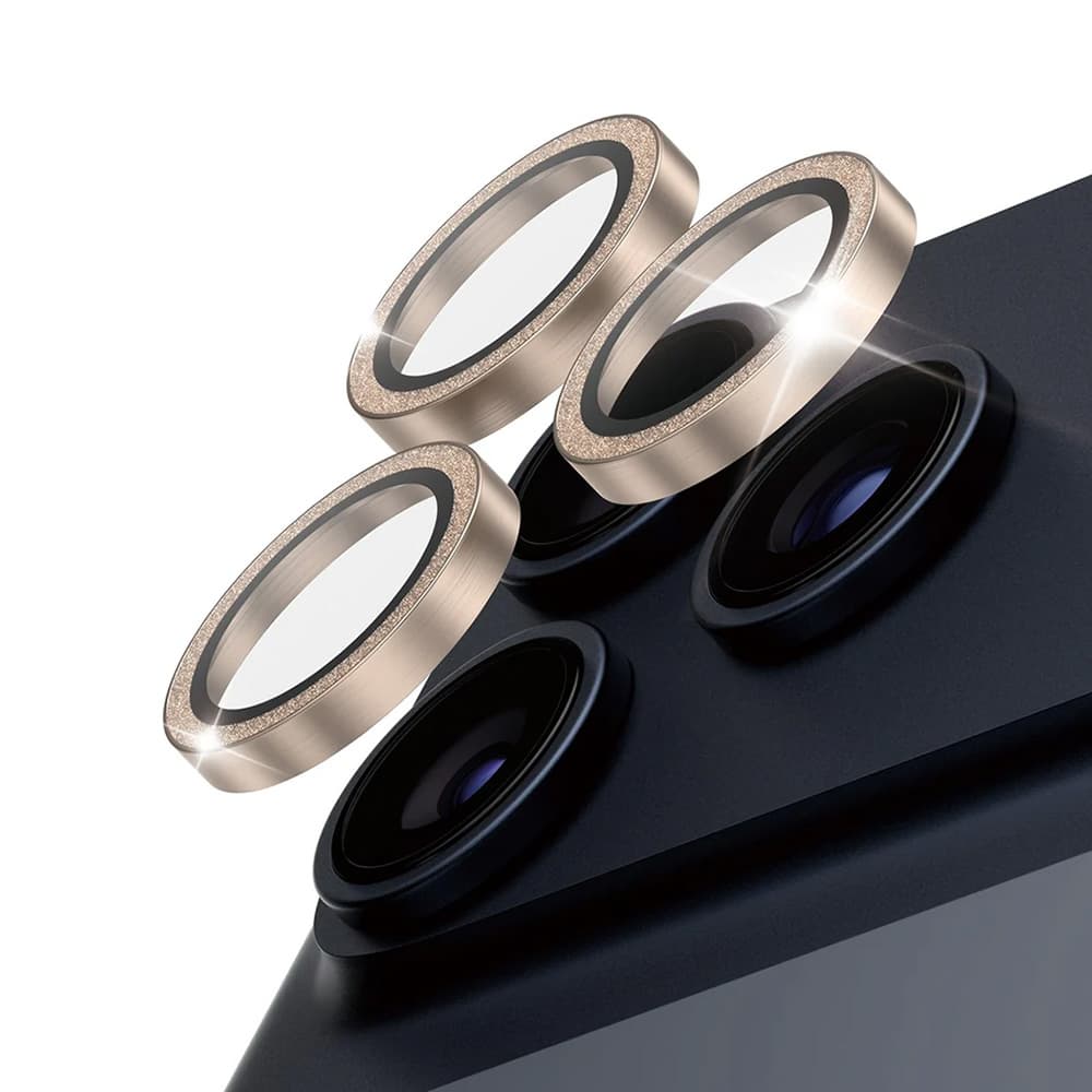 PanzerGlass® Hoops® ochrana čočky fotoaparátu iPhone 17/16 Pro/Pro Max zlatá třpytivá - náhled 2