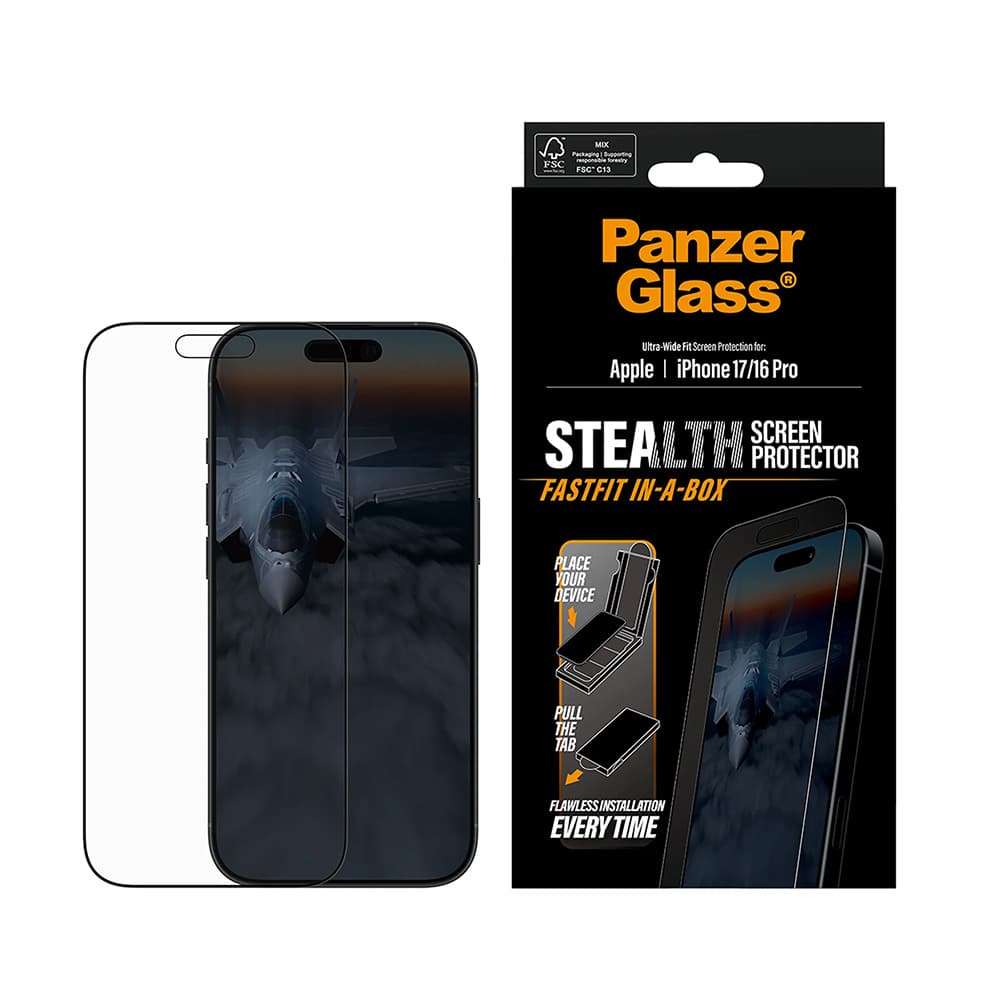 PanzerGlass Ultra-Wide Fit Stealth ochranné sklo iPhone 17 16 Pro černé - náhled 2