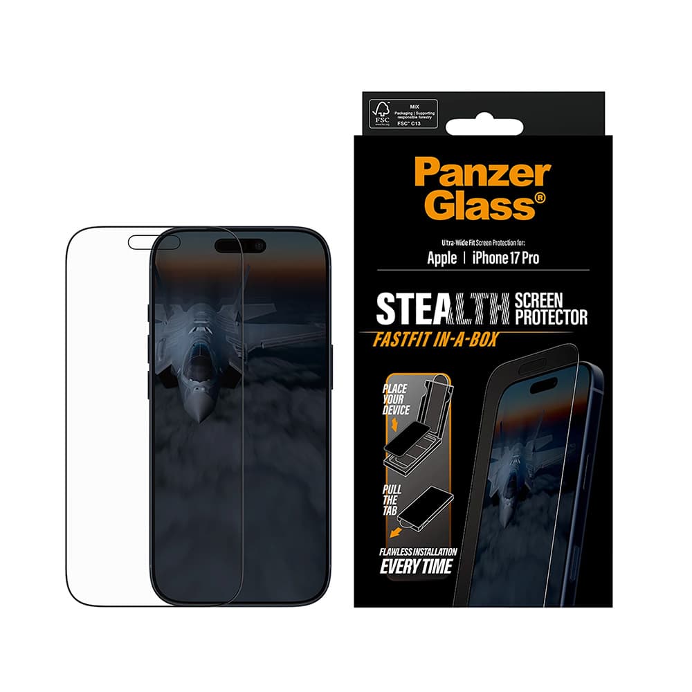 PanzerGlass Ultra-Wide Fit Stealth ochrana obrazovky iPhone 17 Pro černá - náhled 2