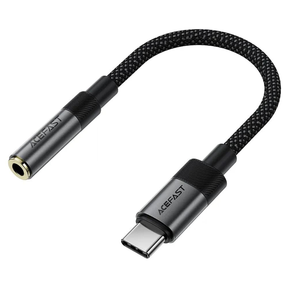 Acefast – audio adaptér (J12) – USB-C (samec) na 3,5mm jack (samice), plug &amp; play, věrný zvuk, bez zpoždění, 15 cm – černý - náhled 2