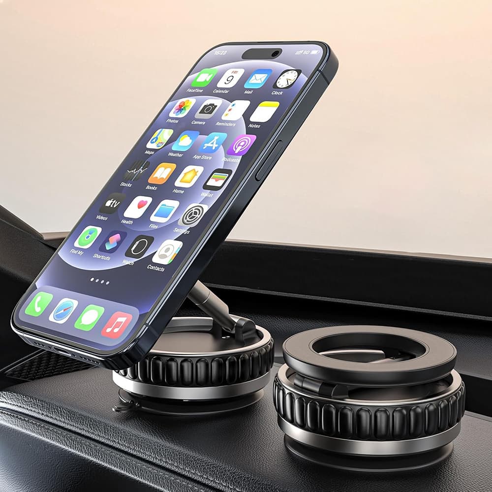 Techsuit Premium Car Holder VacuumGripX S15 na palubní desku magnetický N55 360° nastavitelný skládací černý - náhled 2