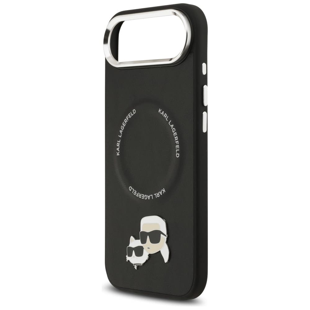 Karl Lagerfeld Leather Karl &amp; Choupette Pins MagSafe iPhone 17 Air černá - náhled 2