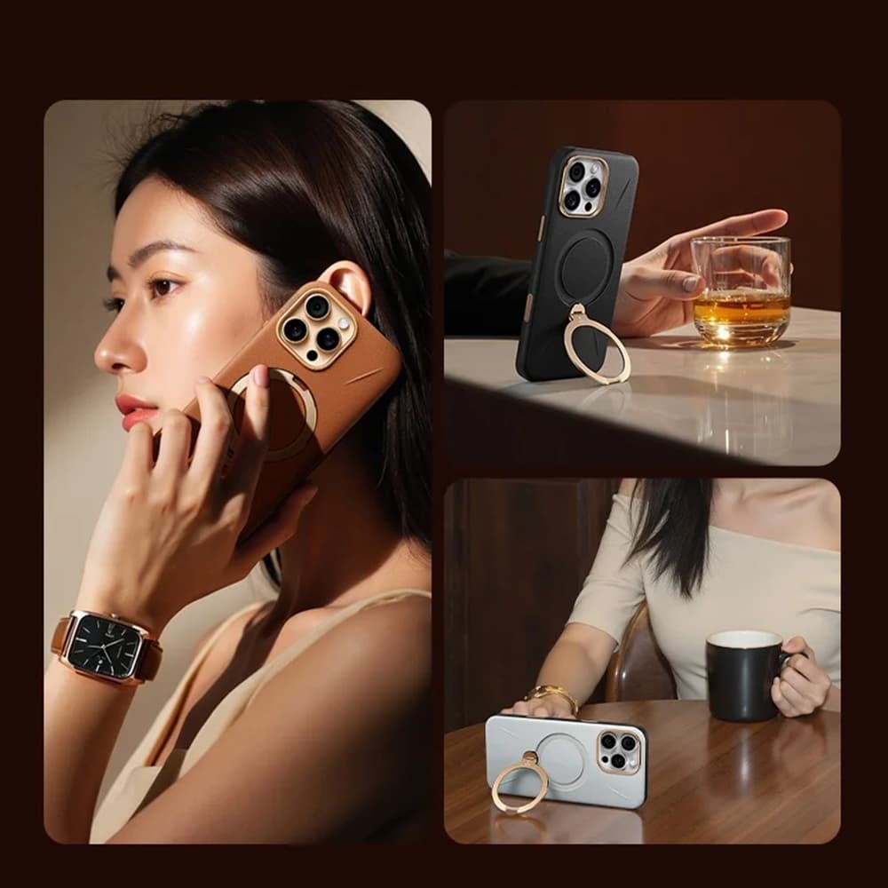 Torras QPRO Leather Series iPhone 17 Pro oranžový - náhled 2