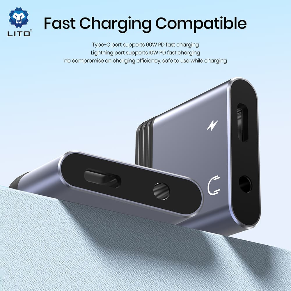 Lito audio adaptér LA04T USB-C na jack 3,5 mm černý - náhled 2