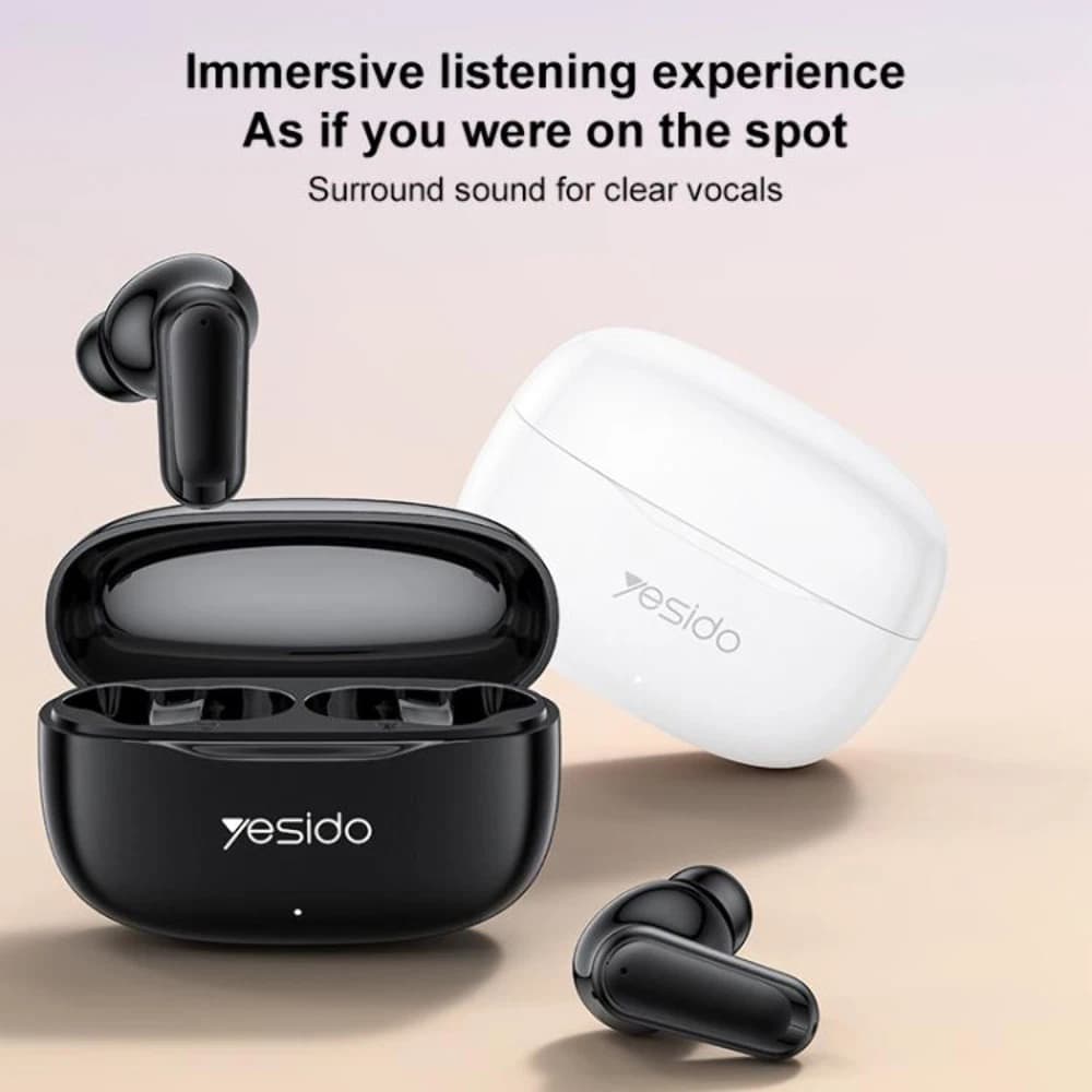 Yesido bezdrátová sluchátka TWS38 bílá Bluetooth 5.4 mikrofon 250mAh - náhled 2
