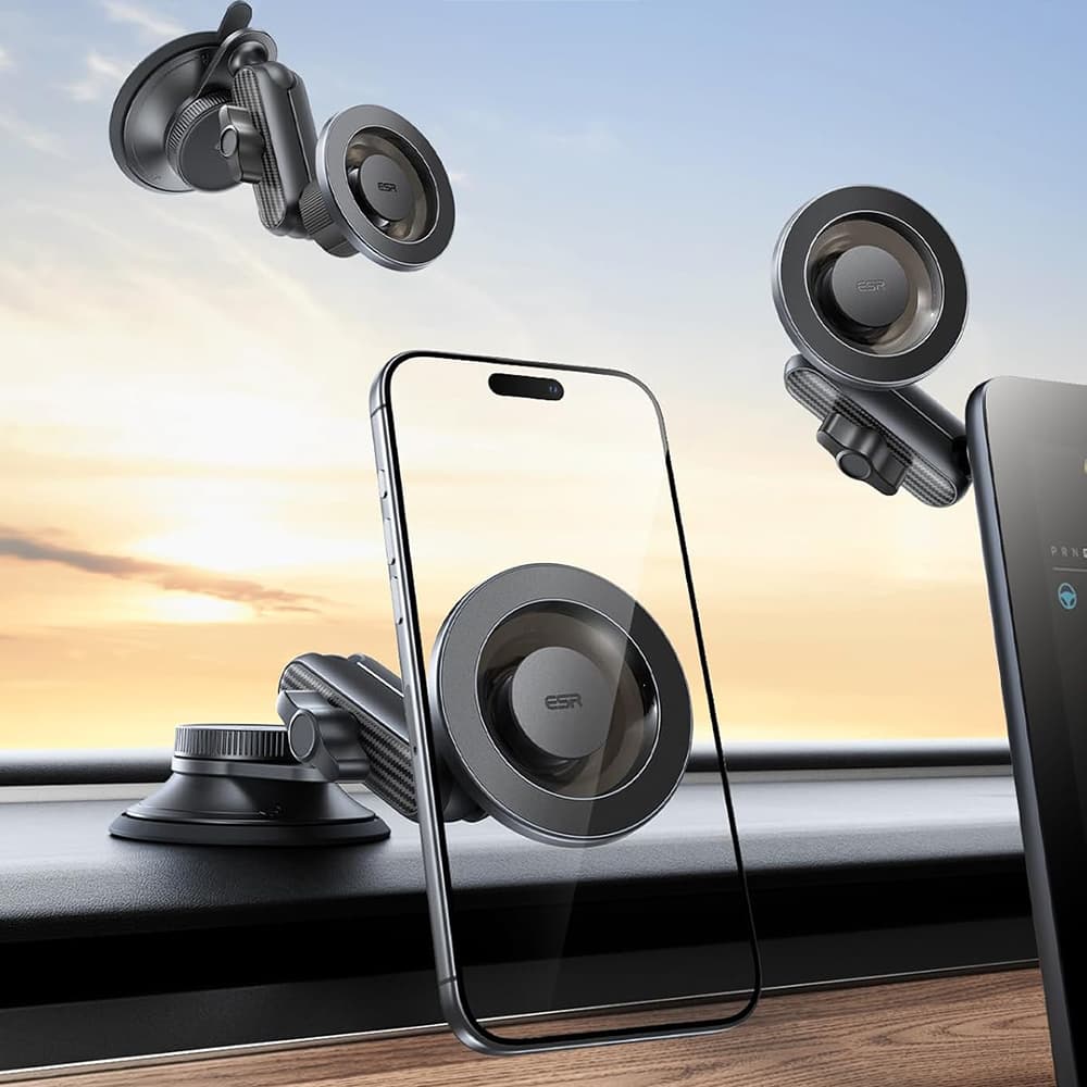 ESR držák do auta OmniLock na palubní desku magnetický 360° černý karbon - náhled 2