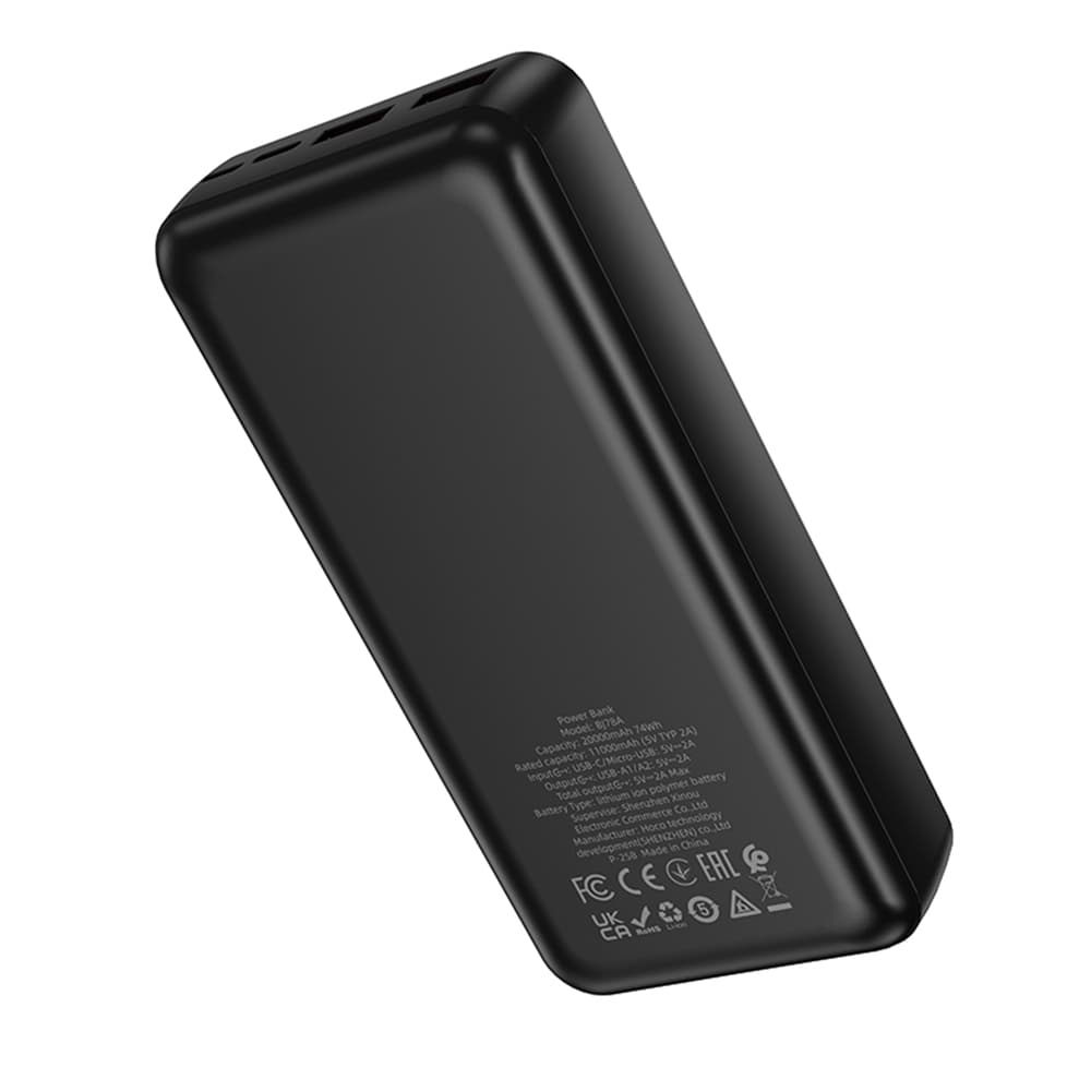 Borofone powerbanka BJ78A 20000mAh 2x USB USB-C Micro-USB LED indikátor černá - náhled 2