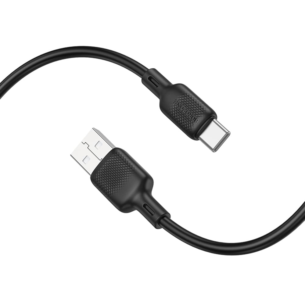 Borofone datový kabel Lenny Series BX113 USB na Type-C silikonový 3A 2m černý - náhled 2