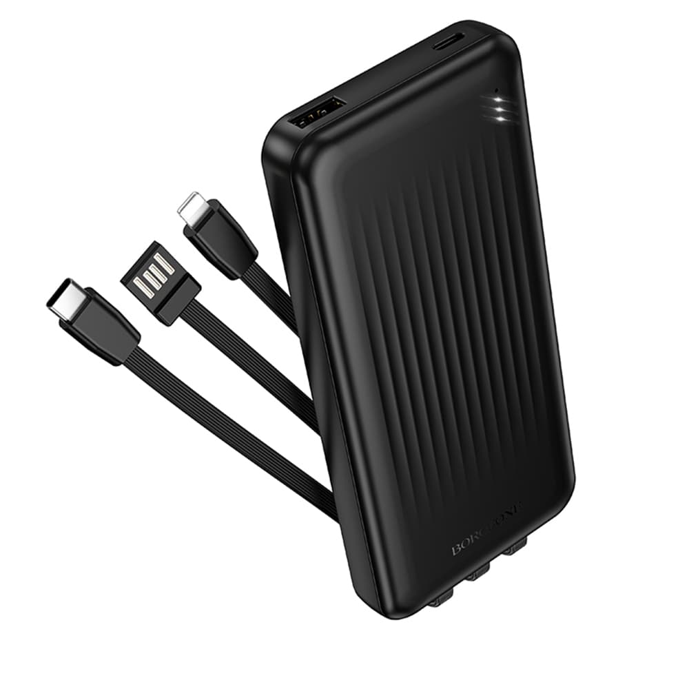 Borofone Power Bank Clever Series BJ79 s vestavěnými kabely 10000mAh černá - náhled 2