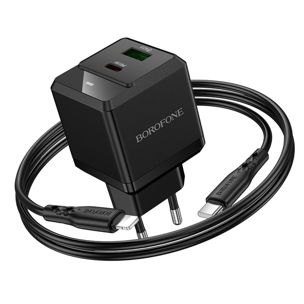 Borofone nástěnná nabíječka Intenso BN19 duální port USB-C PD20W QC3.0 černá - náhled 2