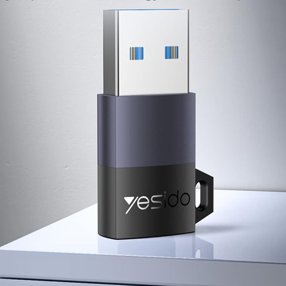 Yesido OTG adaptér GS34 USB3.0 samec na Type-C samice 18W hliník šedý - náhled 2