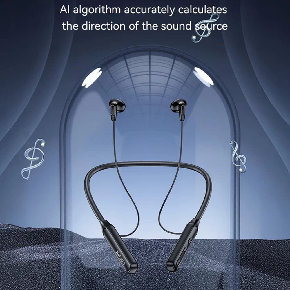 Yesido bezdrátová sluchátka YSP21 magnetická nákrčník Bluetooth černá - náhled 2