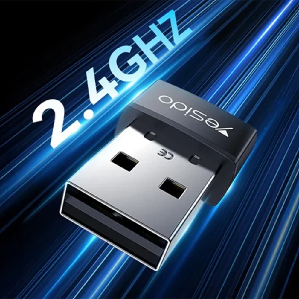 Yesido Wi-Fi adaptér WP10 s vestavěnou anténou USB-A 150Mbps WiFi4 2.4G Plug&amp;Play černý - náhled 2