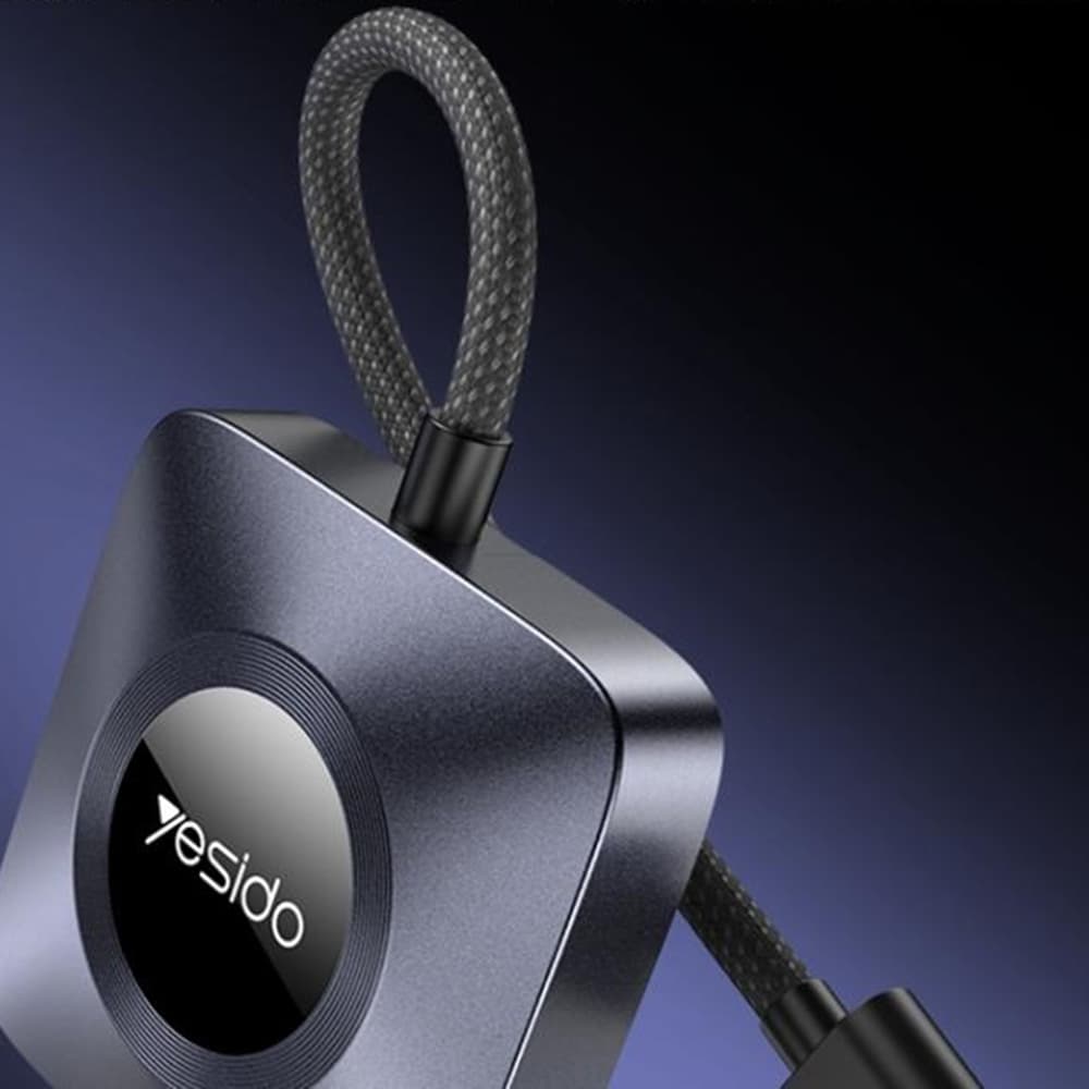 Yesido Wireless CarPlay Adapter KM23 s USB na Type-C kabelem Bluetooth V5.0 1080P šedý - náhled 2