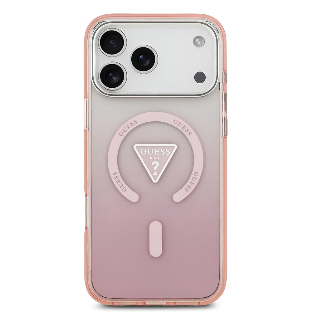 Guess IML Gradient Triangle Logo MagSafe iPhone 17 Pro Max růžový - náhled 2