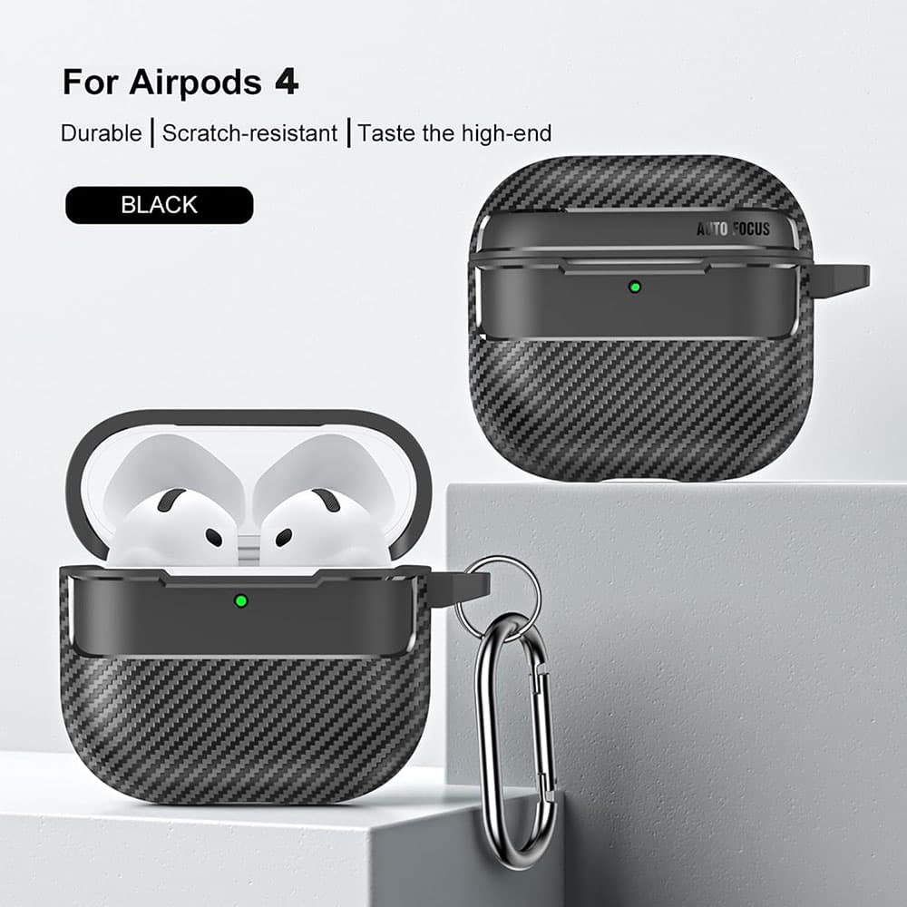 Techsuit CarbonFiber pro AirPods 4 černá - náhled 2