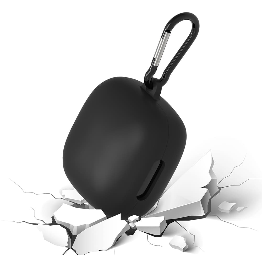 Techsuit – silikonové pouzdro – pro AirPods 1 / AirPods 2, hladký ultratenký materiál – černé - náhled 2