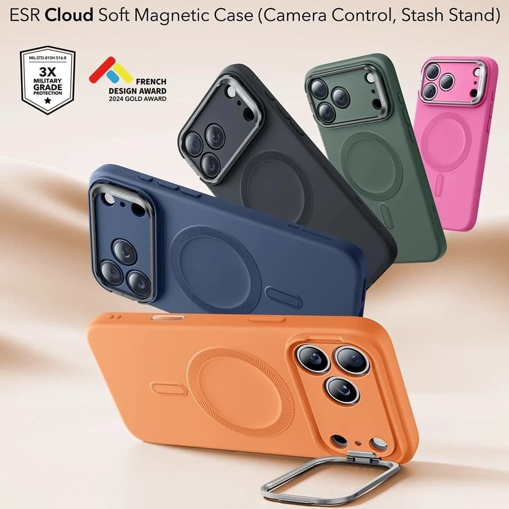 ESR - Cloud Soft HaloLock Kickstand - iPhone 17 Pro Max - oranžová - náhled 2