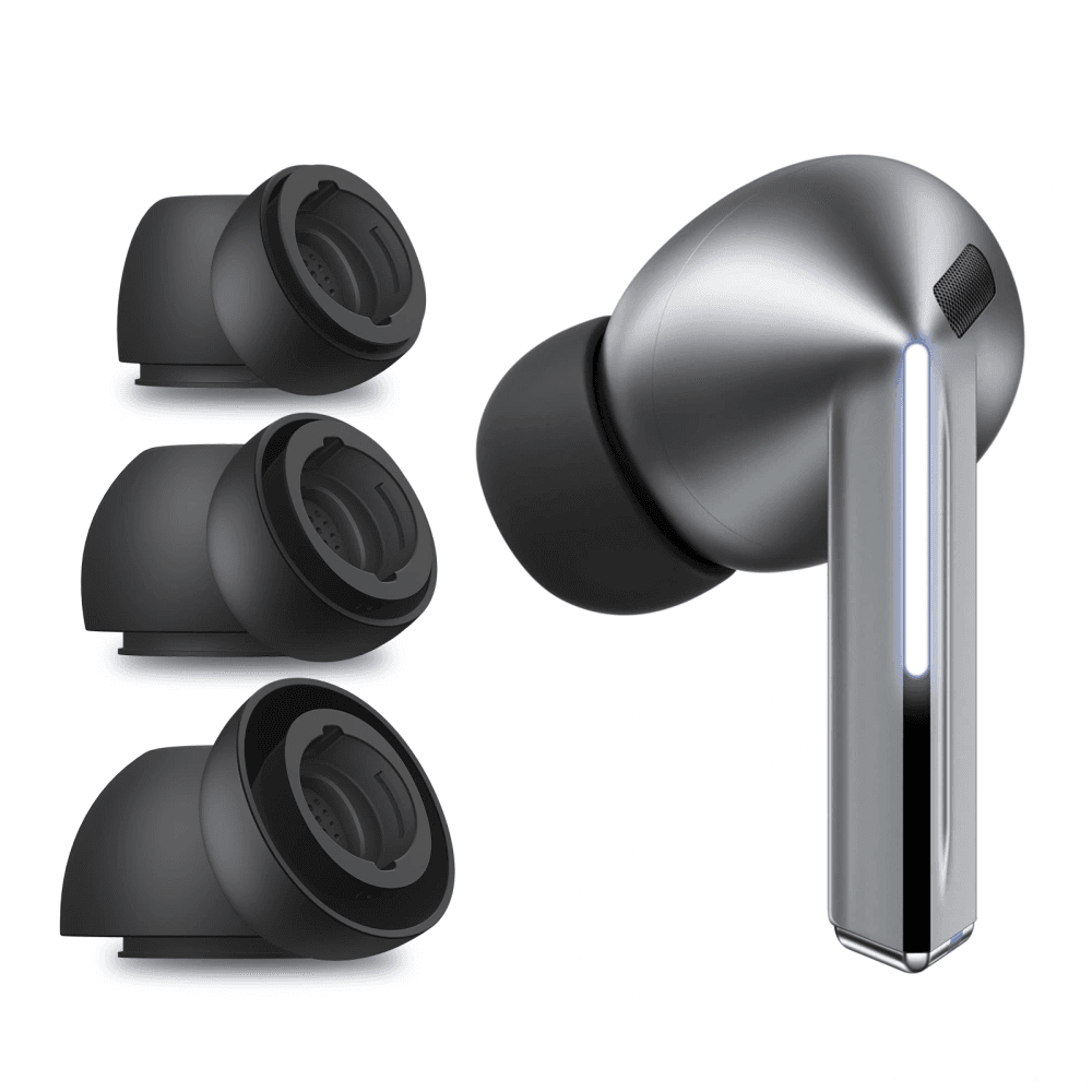 Techsuit - (balení 3 ks) náhradní špunty AirVibe (ET3) - pro Samsung Galaxy Buds 3 Pro, prémiový silikon velikosti S, M, L - bílé - náhled 2