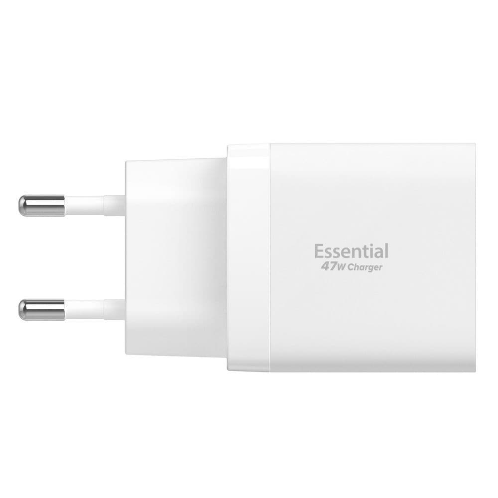Spigen – nástěnná nabíječka Essential (EE472EU) – 2× Type-C, rychlé nabíjení, Quantum Boost, 47W – bílá - náhled 2