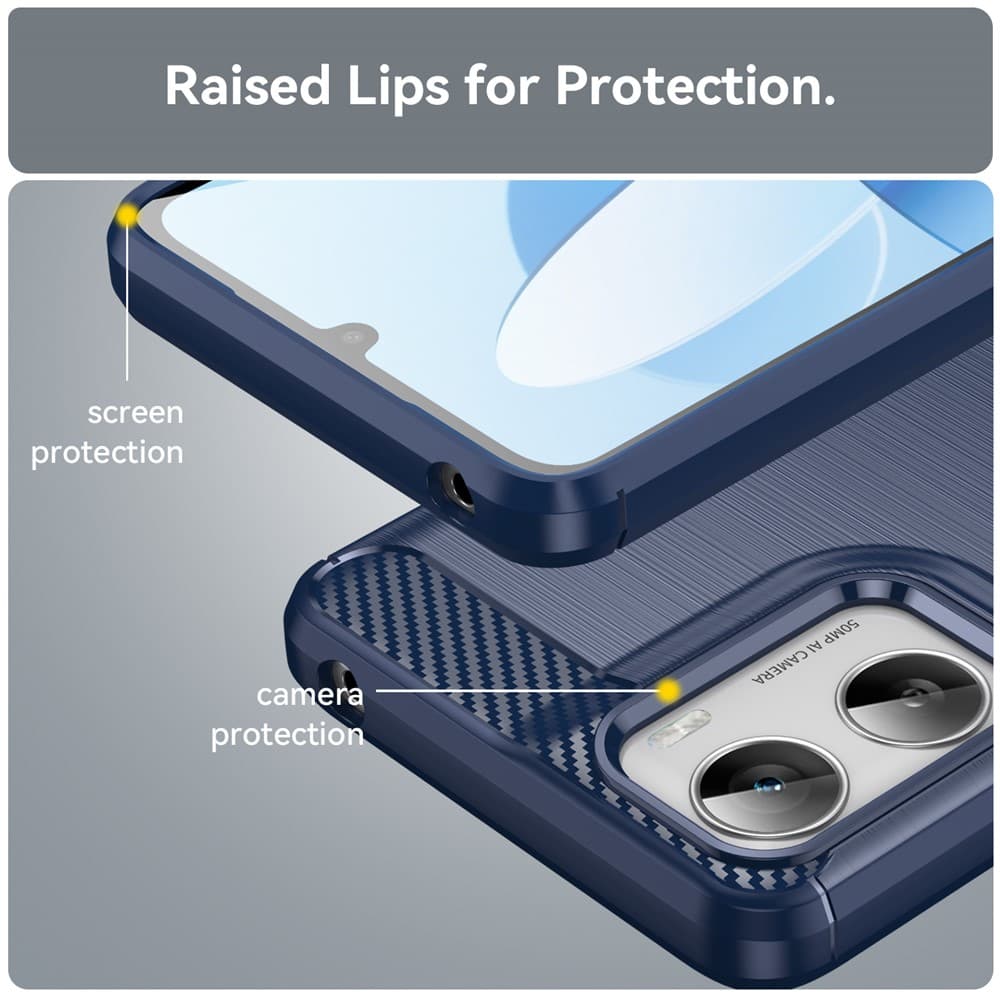 Techsuit - karbon silikon - Motorola Moto G06 / Moto G06 Power - modrá - náhled 2