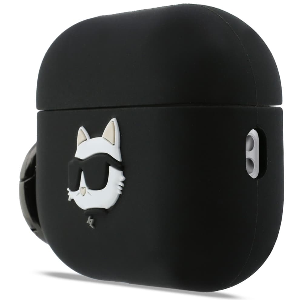 Karl Lagerfeld – silikonová hlava Choupette 3D (KLAP3RUNCHK) – Apple AirPods Pro 3 – černá - náhled 2