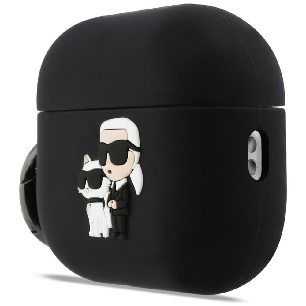 Karl Lagerfeld – silikonová hlava Karl &amp; Choupette 3D (KLAP3RUNKC) – Apple AirPods Pro 3 – černá - náhled 2