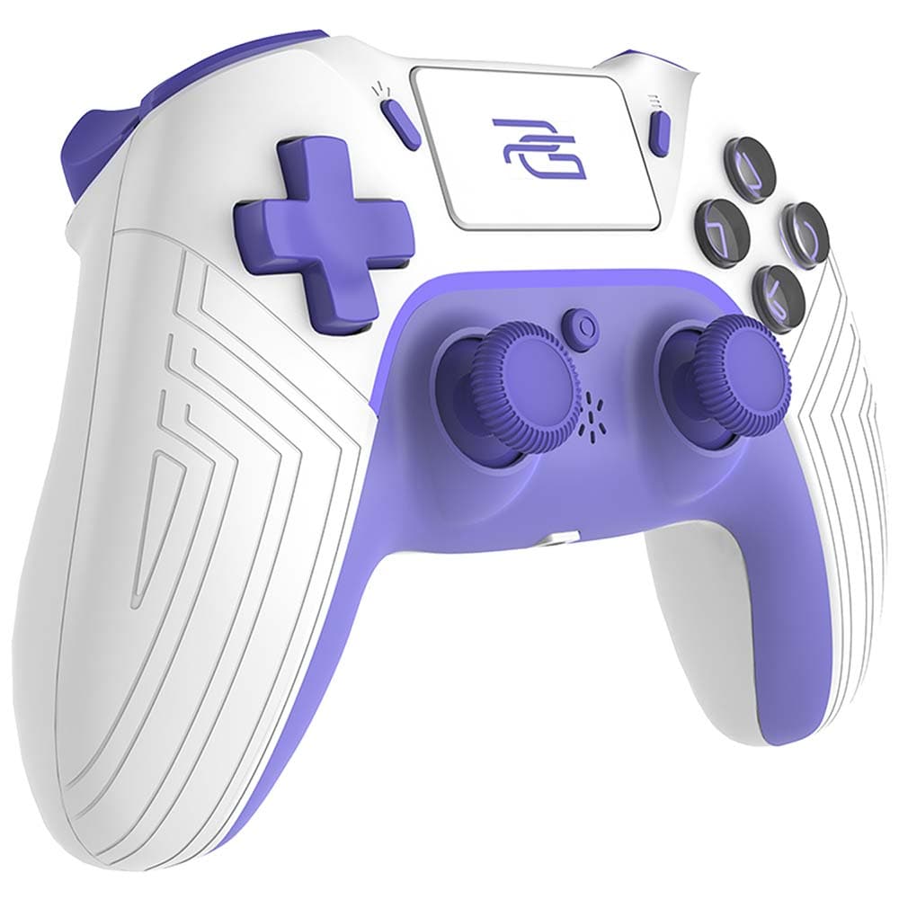 Proove - bezdrátový ovladač Skadi (WGSK00022016) - ergonomický, USB-C, AUX, touchpad, PS4, PC, Android, 600 mAh - bílá/fialová - náhled 2