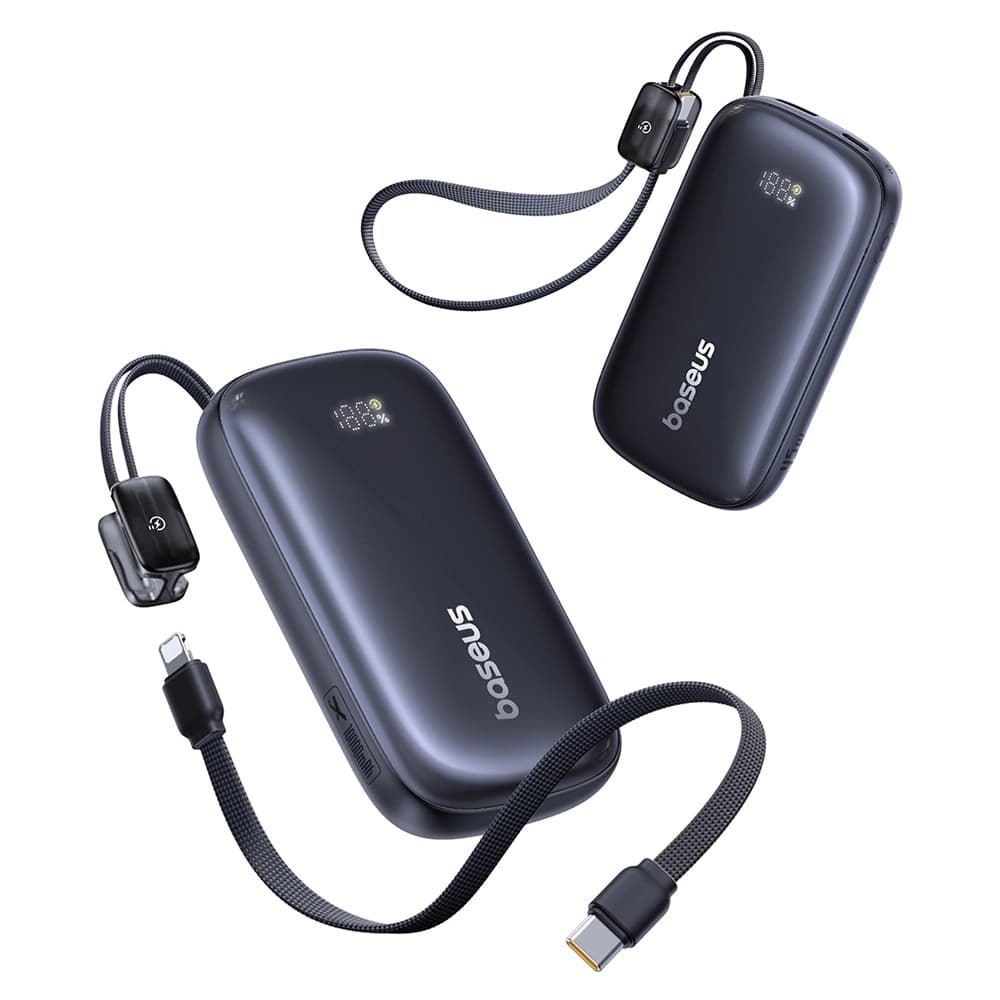 Baseus – powerbanka EnerFill FC21 Qpow 3 Ultra (E0027Q00) – s odpojitelným kabelem, 10000mAh, 45W, USB, USB-C – Cosmic Black - náhled 2