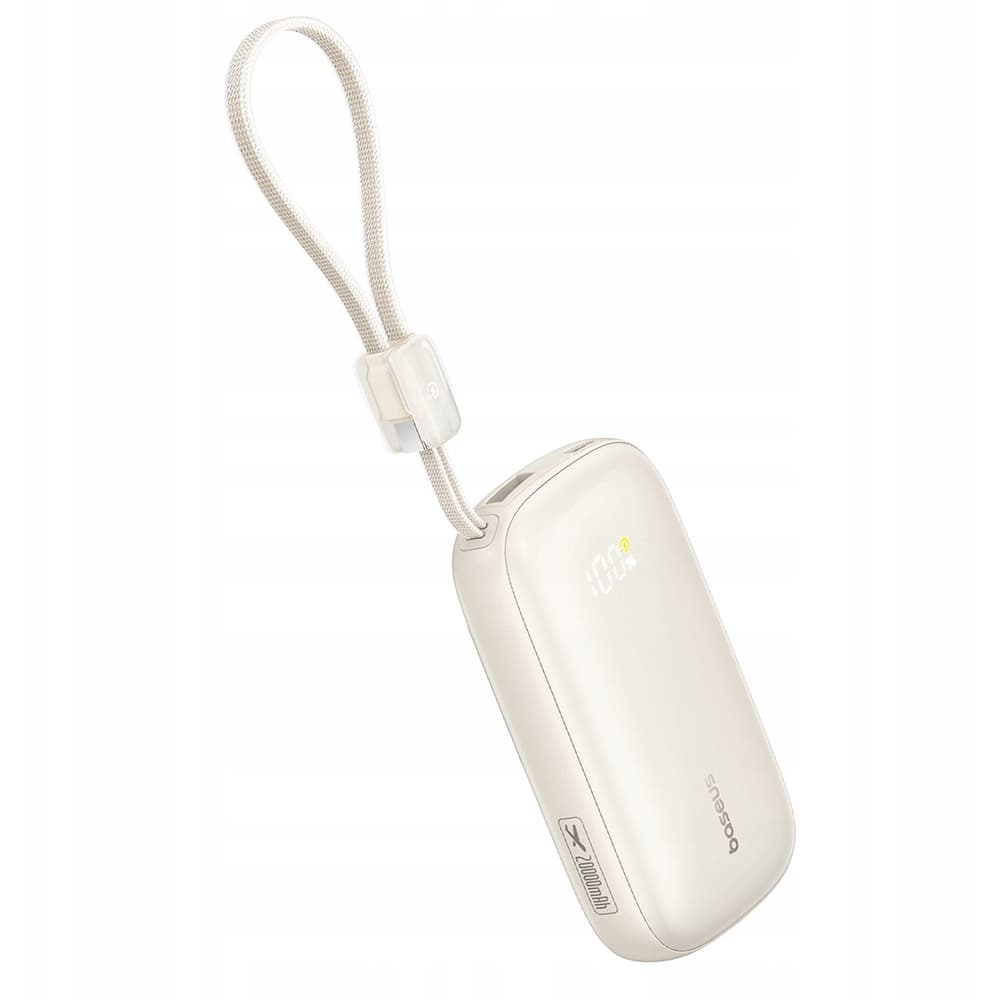 Baseus – powerbanka EnerFill FC21 Qpow 3 Ultra (E0027Q01) – odpojitelný kabel, 10000mAh, 45W, USB, USB-C – Natural Titanium - náhled 2