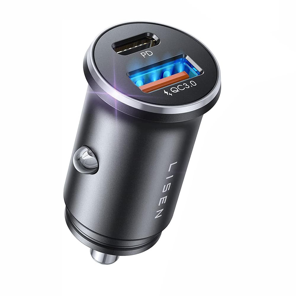 Lisen - nabíječka do auta (YL0223090002) - rychlé nabíjení, USB, Type-C, adaptér do zapalovače, PD36W, QC18W - černá - náhled 2