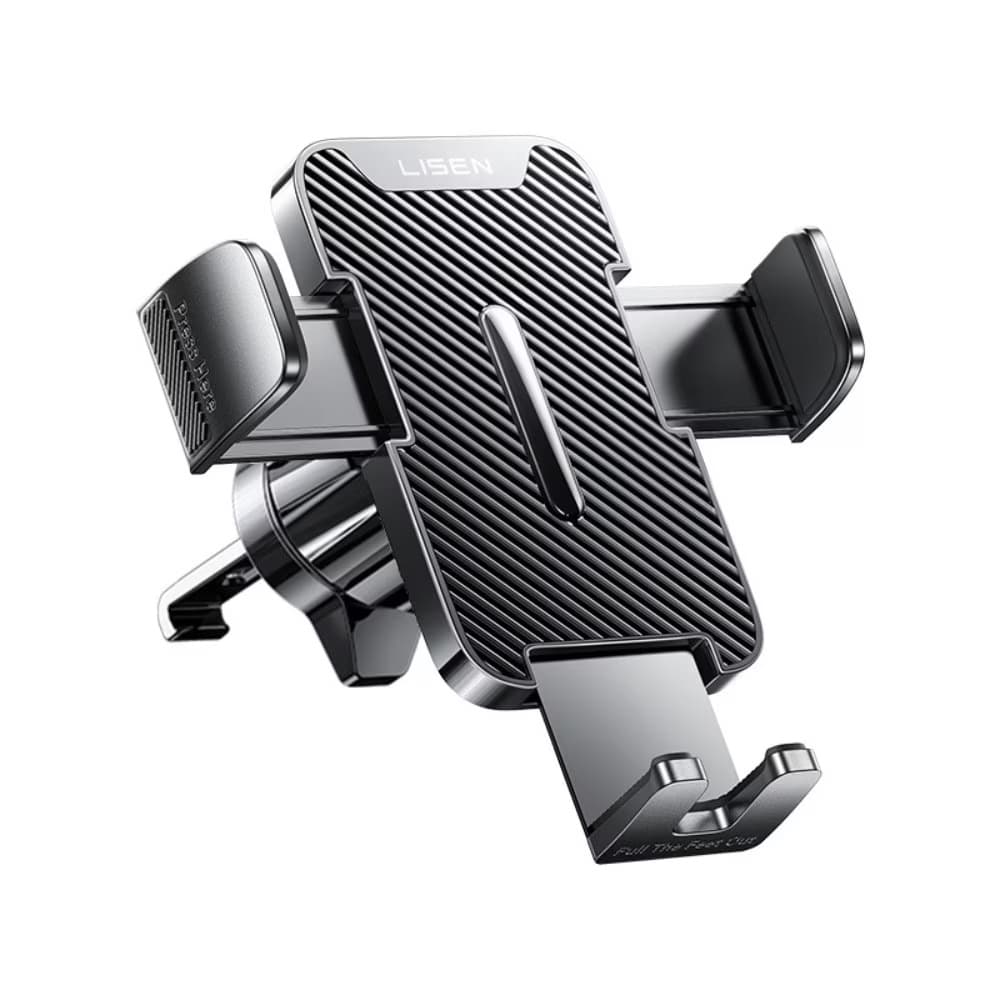 Lisen držák do auta 2E781 (YL0424040008) - na palubní desku, do mřížky ventilace, na čelní sklo, univerzální, nastavitelný, teleskopické rameno - černá - náhled 2