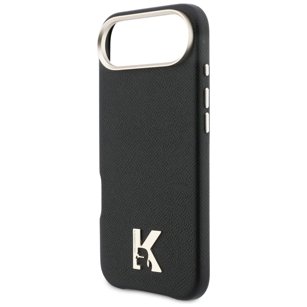 Karl Lagerfeld - pevné kožené pouzdro Khead Logo MgSafe (KLHMP17M5PGFKHGK) pro iPhone 17 Air - černé - náhled 2