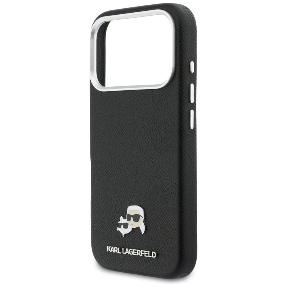 Karl Lagerfeld - kožený pevný kryt K&amp;C Head Pin MagSafe (KLHMP17X6PFKCLK) pro iPhone 17 Pro Max - černá - náhled 2