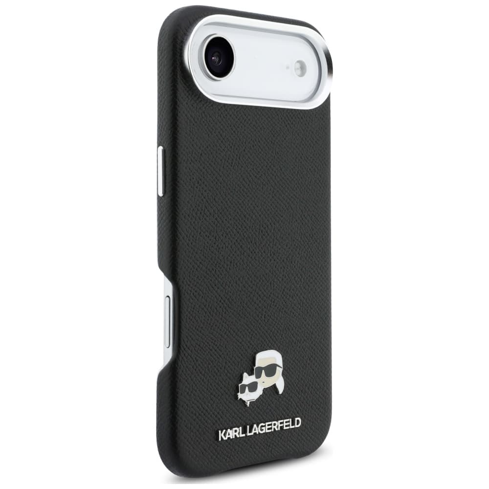 Karl Lagerfeld - pevné kožené pouzdro K&amp;C Head Pin MagSafe (KLHMP17M6PFKCLK) - iPhone 17 Air - perforované logočerná - náhled 2