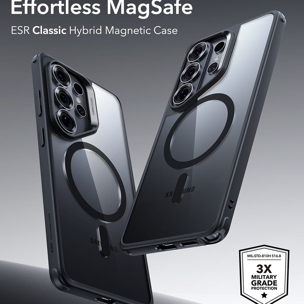 ESR - Classic Hybrid HaloLock - Samsung Galaxy S26 Ultra - průhledná černá - náhled 2