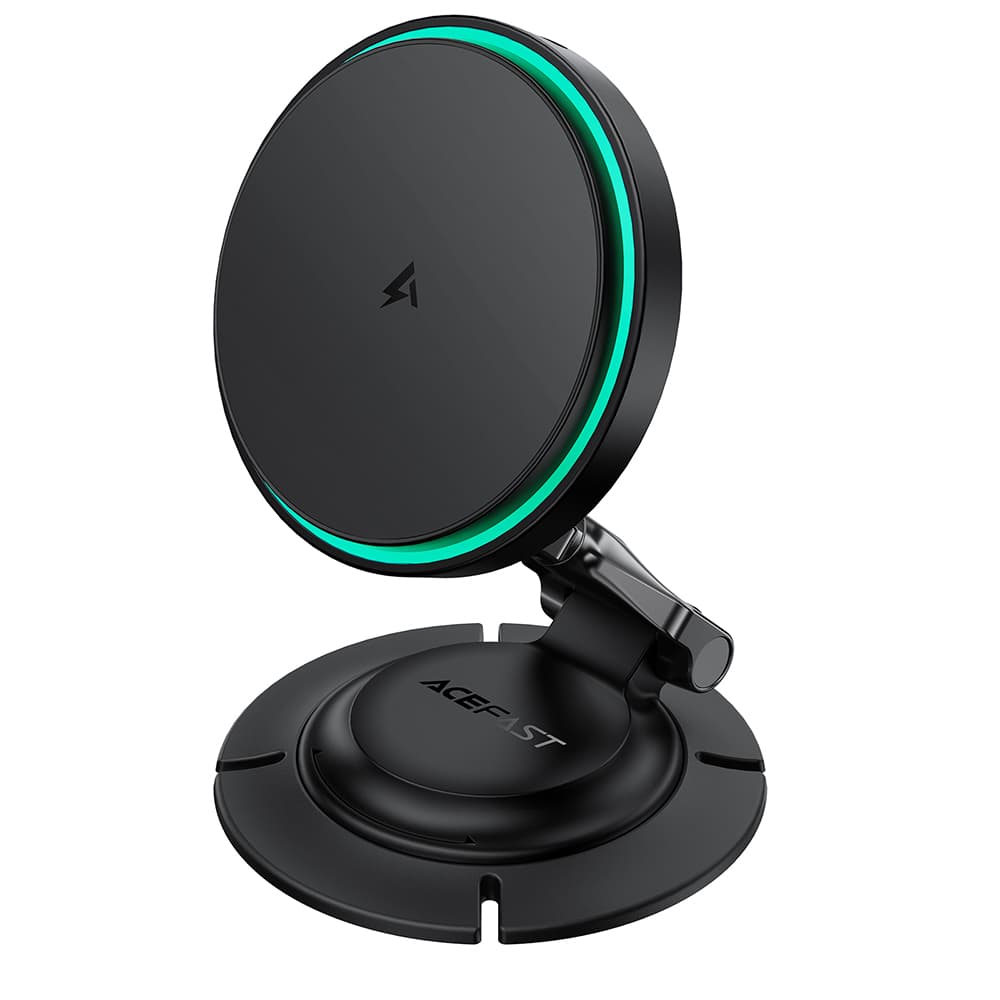 Držák do auta magnetický Acefast D65 15W s bezdrátovým nabíjením černý - náhled 2