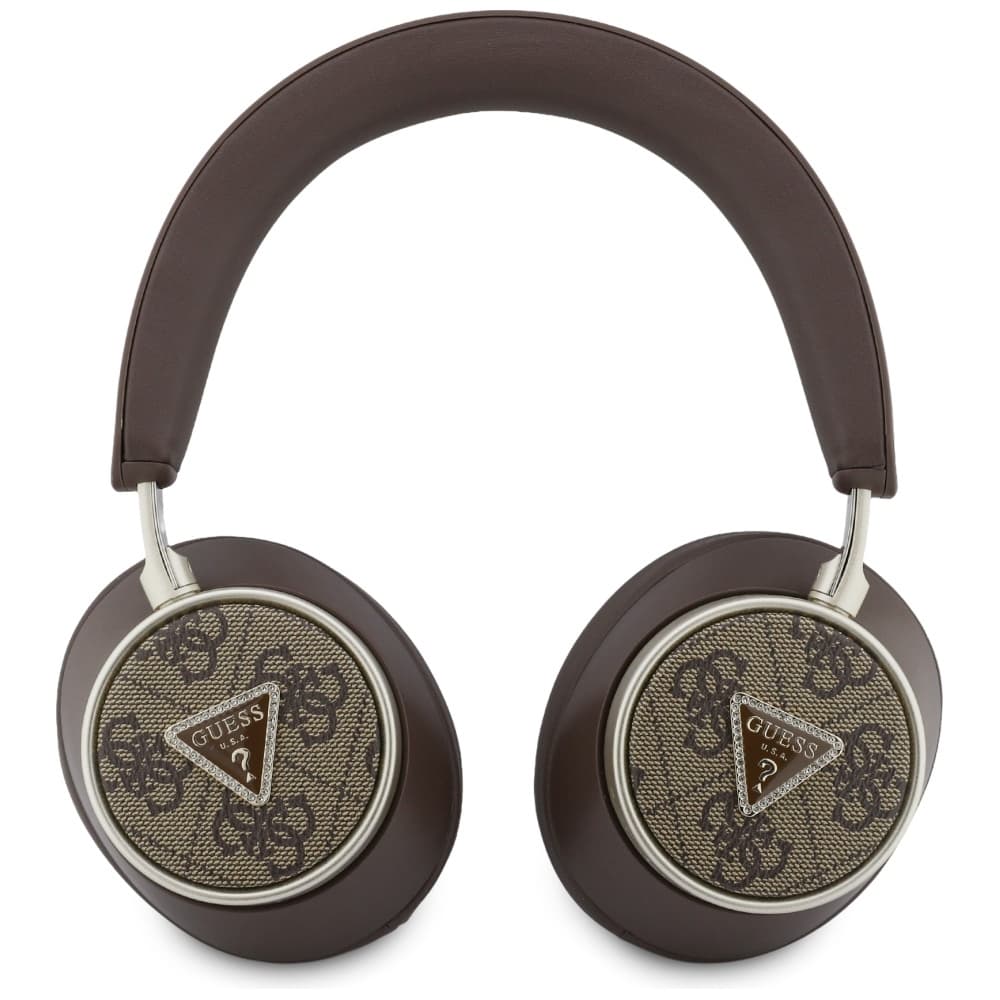 Guess - Bezdrátová sluchátka 4G Triangle Logo (GUBHC15P4MRCTW) - Bluetooth, ENC, Přes uši, Eko-kůže - Hnědá - náhled 2