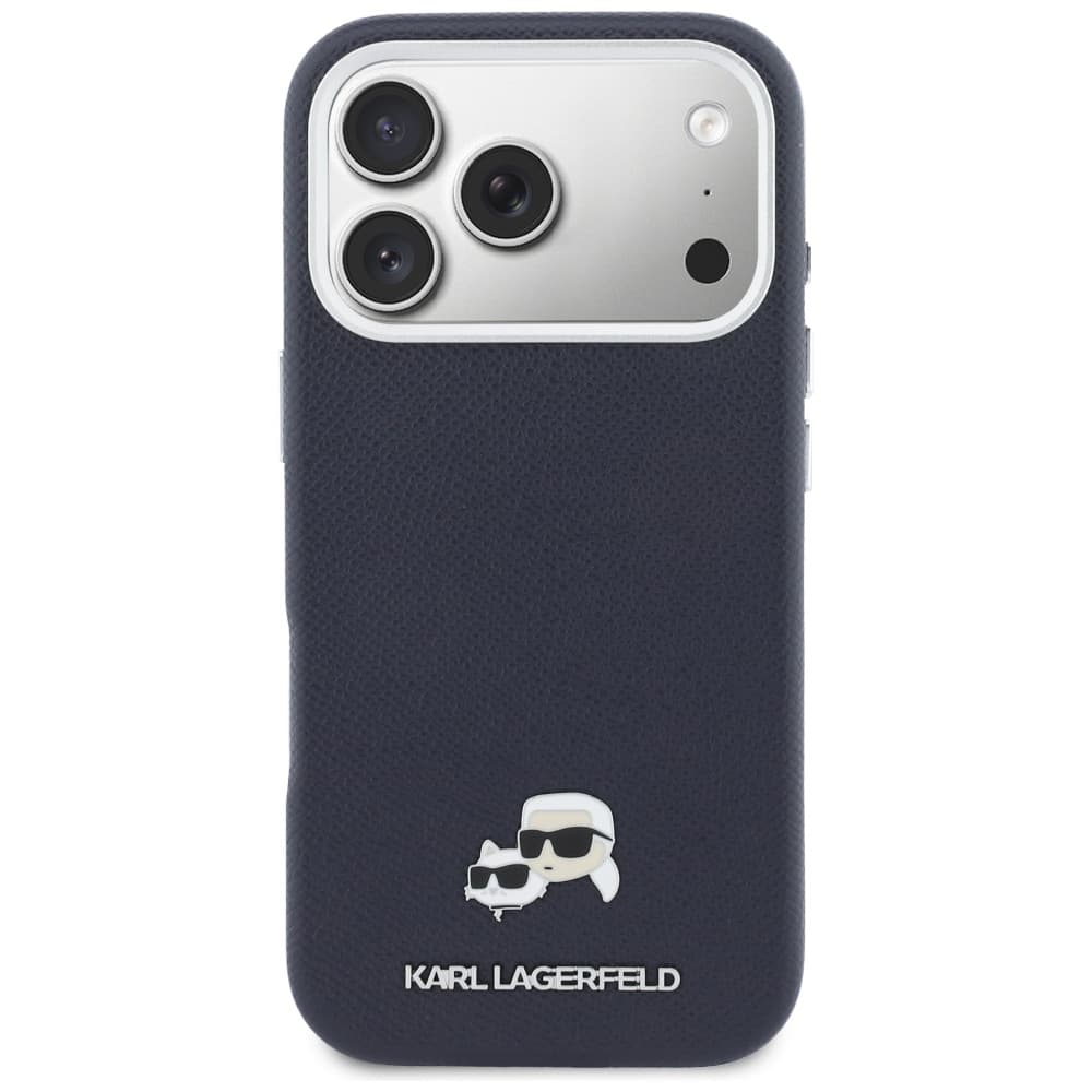 Kryt Karl Lagerfeld Karl Choupette Head Pin Saffiano pro iPhone 17 Pro Max modrý - náhled 2