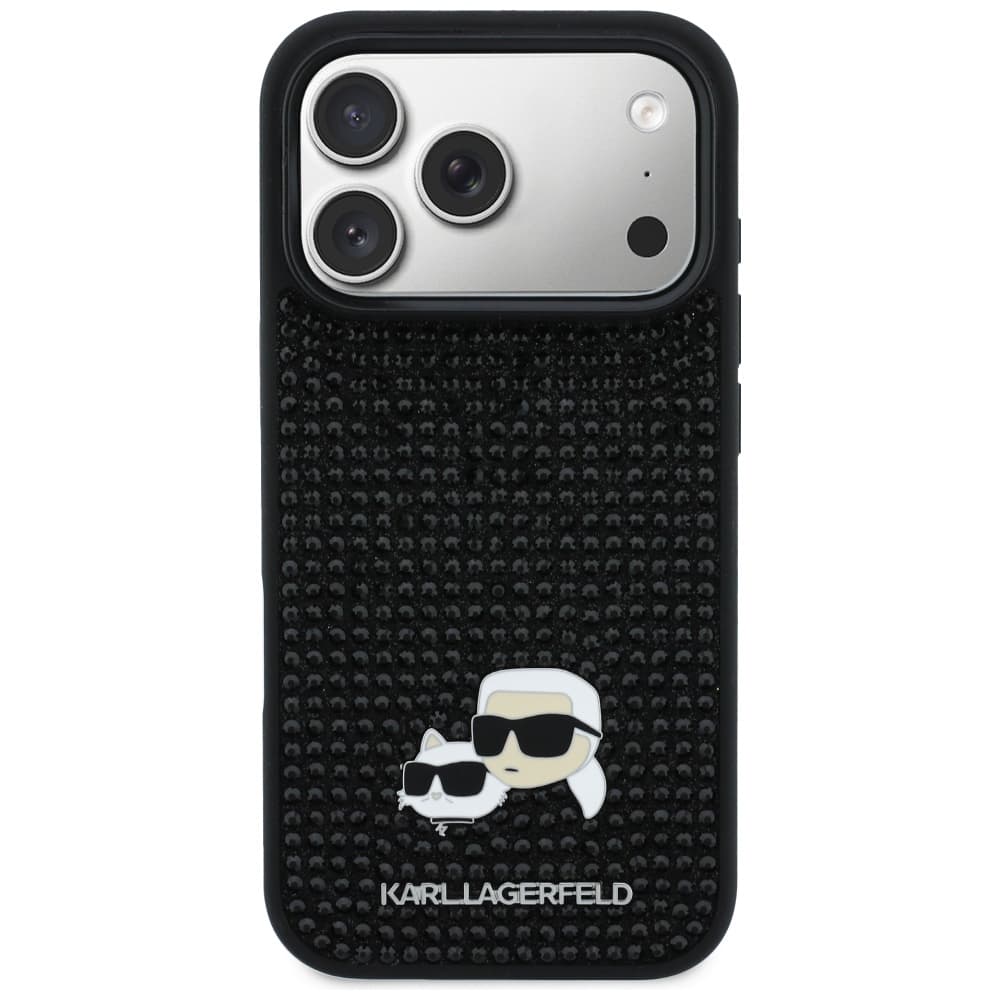 Karl Lagerfeld - Pevný kryt Rhinestone with K&amp;C Pin (KLHCP17L6PRKCLK) - iPhone 17 Pro - Černá - náhled 2