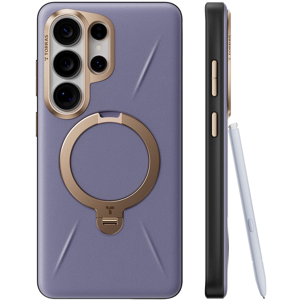 Torras QPRO Leather Series pro Samsung Galaxy S26 Ultratmavě fialová - náhled 2