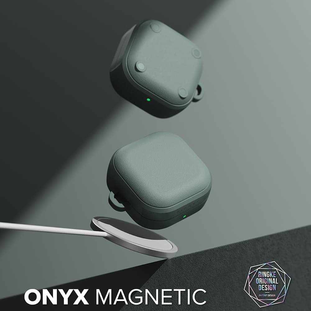 Pouzdro Ringke - Protection Case Onyx Magnetic - Samsung Galaxy Buds 4 / Buds 4 Pro Šalvějově zelené - náhled 2