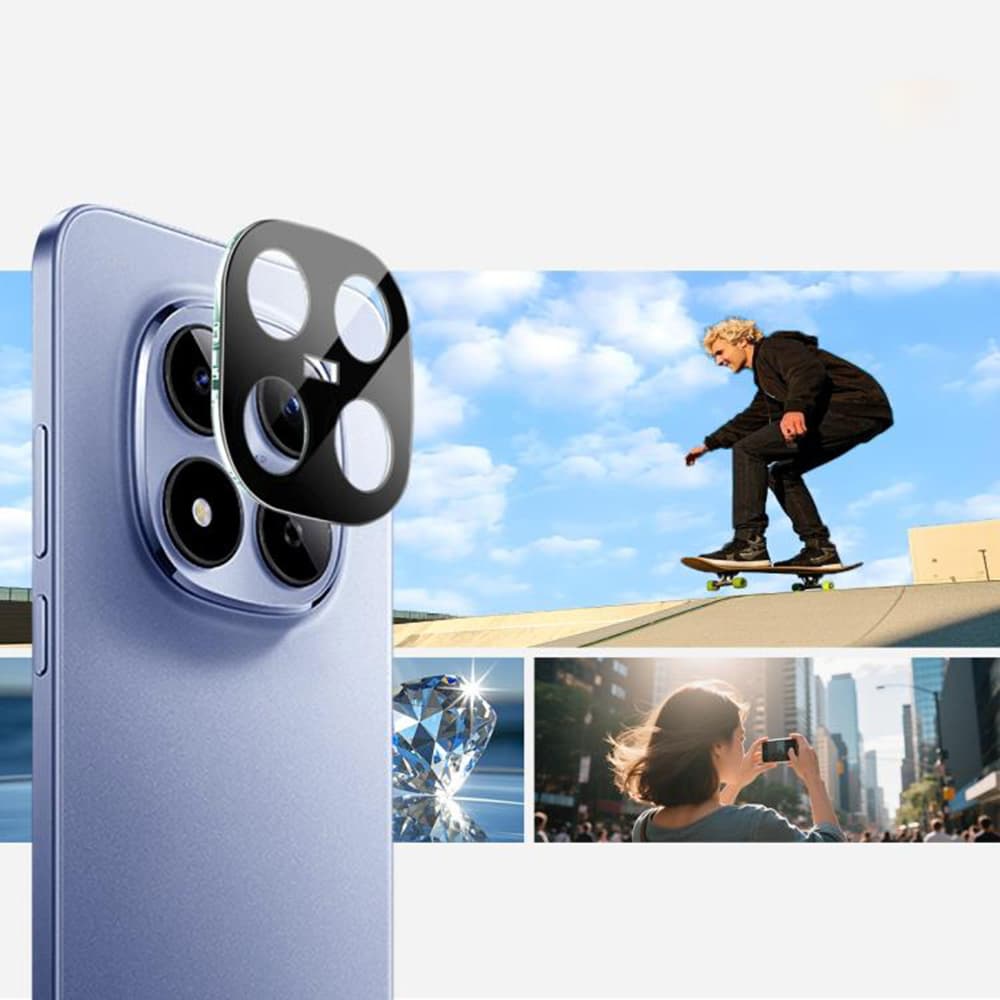 Techsuit - Ochranné sklo fotoaparátu - Xiaomi Redmi Note 15 Pro 5G - Černá - náhled 2