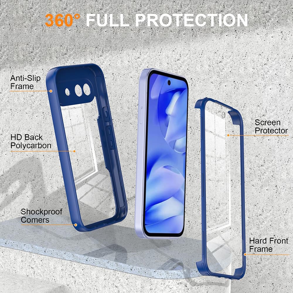 Kryt se sklem Techsuit ColorVerse 360 Series - Google Pixel 10a modrý - náhled 2