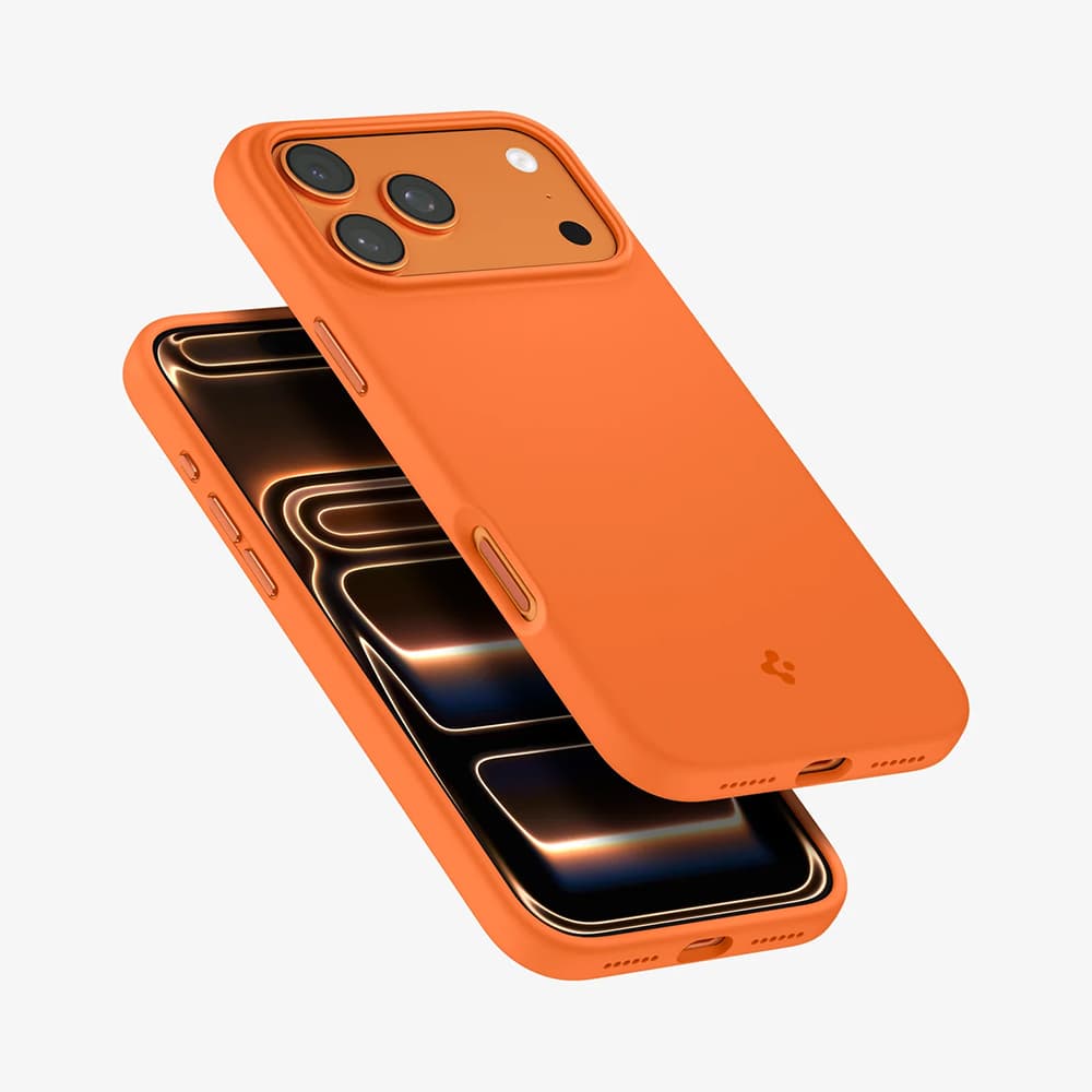 Silikonový kryt Spigen Silicone Fit pro iPhone 17 Pro Max oranžový - náhled 2