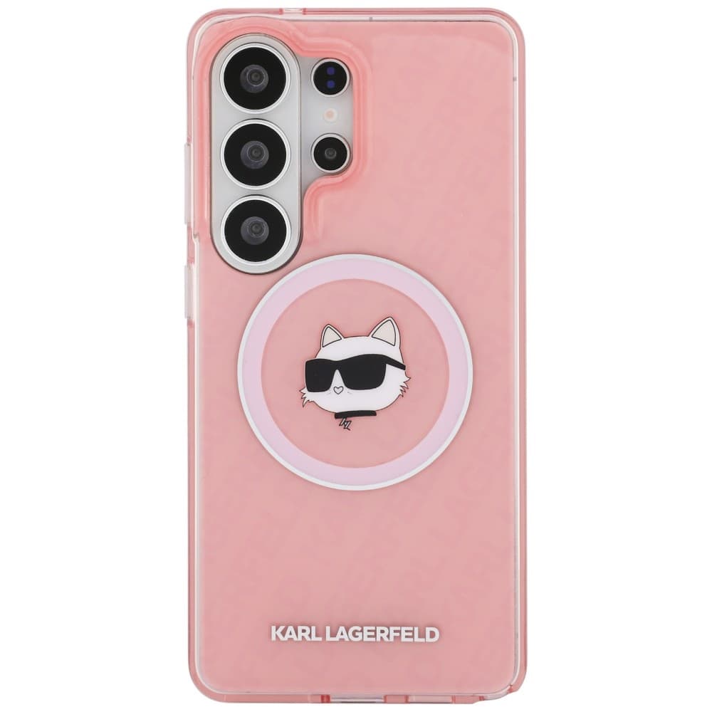 Kryt Karl Lagerfeld - IML Choupette Head on KL Repeated Logo MagSafe - Samsung Galaxy S26 Ultra růžový - náhled 2