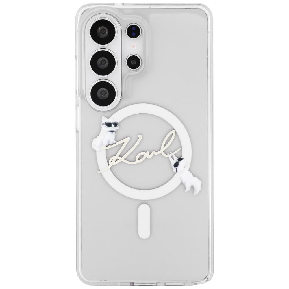 Kryt Karl Lagerfeld - IML Choupette Karl Script Logo MagSafe - Samsung Galaxy S26 Ultra bílý - náhled 2
